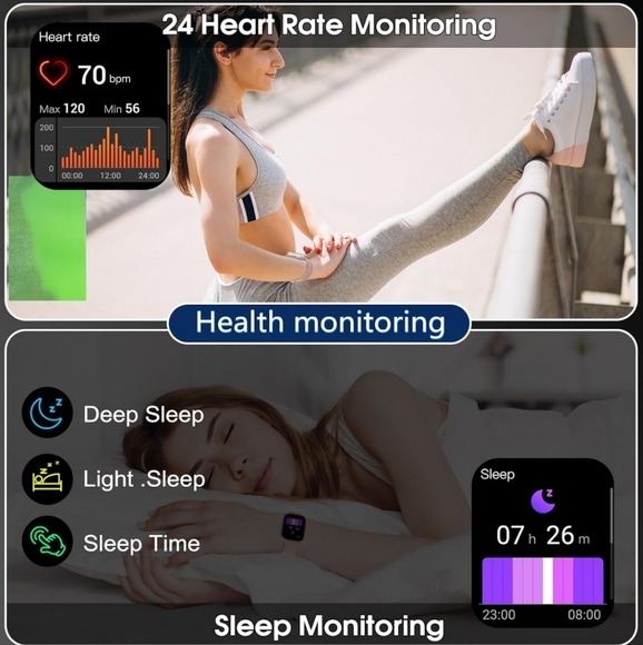 Unisex Smart Watch Bluetooth Call, 1.95" HD Touch Screen Fitness Watch BNIB - Picture 5 of 11